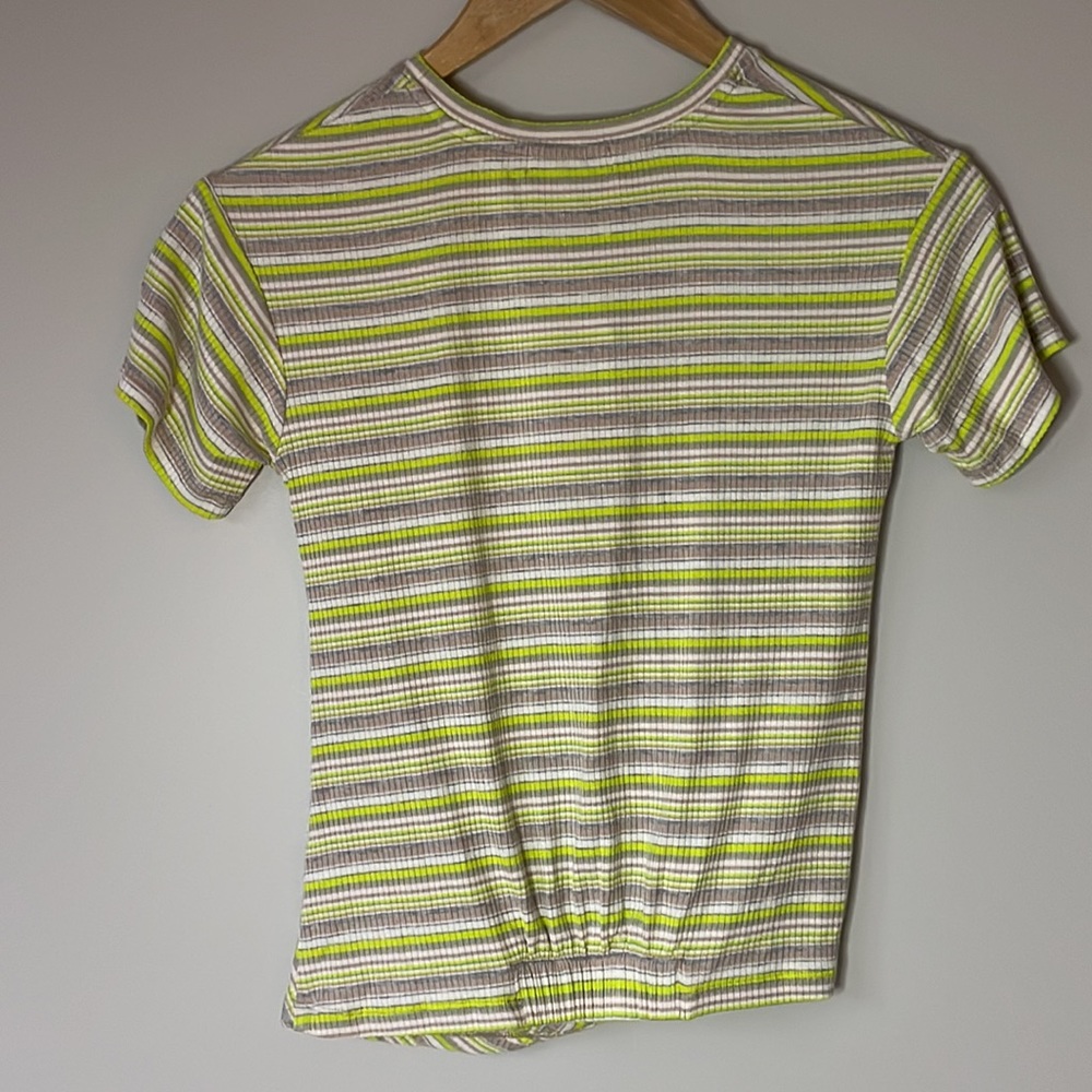 Y2K Style Walking on Sunshine Striped Twist Side Front Top - Picture 6 of 11